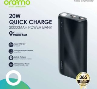 Oraimo Traveler 4 P204D 20000mAh 20W Power Bank in Nairobi Kenya.